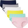 imageINNERSY Girls Cotton Underwear Teen Comfortable Panties Size 816 Briefs 6 Pack1 Stripe5 Colors