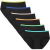 imageINNERSY Girls Period Underwear Hipster Cotton Menstrual Panties for Teens 6 PackBlack
