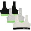 imageINNERSY Girls Sports Bra Cotton Comfortable Wireless Training Bra for Teen Girls 3 PackBlackgreywhite