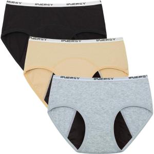 imageINNERSY Big Girls Period Panties Menstrual Underwear for First Period Starter 3PackBasics
