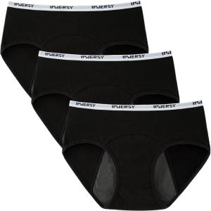 imageINNERSY Big Girls Period Panties Menstrual Underwear for First Period Starter 3PackBlack