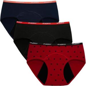 imageINNERSY Big Girls Period Panties Menstrual Underwear for First Period Starter 3PackMoonlight Star