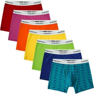 imageINNERSY Boys Boxer Briefs Cotton Breathable Underwear for 818 Teens 7 PackBright Blend