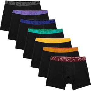 imageINNERSY Boys Boxer Briefs Cotton Breathable Underwear for 818 Teens 7 PackColored Black