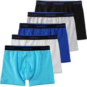 imageINNERSY Boys Underwear Stretchy Cotton Soft Boxer Briefs for 618 Teen Boys 5 PackBasic Colors