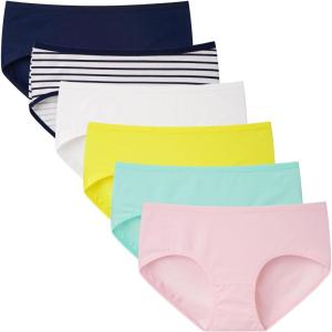 imageINNERSY Girls Cotton Underwear Teen Comfortable Panties Size 816 Briefs 6 Pack1 Stripe5 Colors