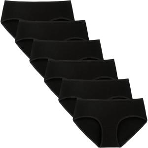 imageINNERSY Girls Cotton Underwear Teen Comfortable Panties Size 816 Briefs 6 PackAll Black