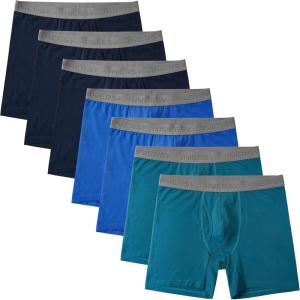 imageINNERSY Mens Boxer Briefs Cotton Stretchy Underwear 7 Pack for a WeekBlue Sea