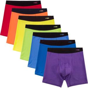 imageINNERSY Mens Boxer Briefs Cotton Stretchy Underwear 7 Pack for a WeekBright Rainbow