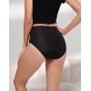 imageINNERSY Womens High Waisted Lace Underwear Full Coverage Silky Nylon Briefs Panties 4PackBlack