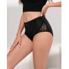 imageINNERSY Womens High Waisted Lace Underwear Full Coverage Silky Nylon Briefs Panties 4PackBlack