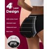 imageINNERSY Womens Hipster Period Underwear Postpartum Teens Menstrual Panties 3PackLight Flow 3 Black