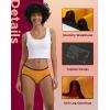 imageINNERSY Womens Hipster Period Underwear Postpartum Teens Menstrual Panties 3PackLight Flow Amber Vintage