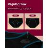 imageINNERSY Womens Hipster Period Underwear Postpartum Teens Menstrual Panties 3PackLight Flow Contrasting Black