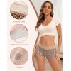 imageINNERSY Womens Lace Underwear Cotton Soft Boyshorts Panties Boxer Briefs 3 PackLeopardLight PinkRed