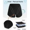 imageINNERSY Womens Menstrual Leakproof 2in1 Athletic Shorts with Pocket Built in Period Underwear for Women Teens GirlsBlack