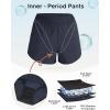 imageINNERSY Womens Menstrual Leakproof 2in1 Athletic Shorts with Pocket Built in Period Underwear for Women Teens GirlsDark Blue