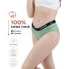 imageINNERSY Womens Underwear Cotton Hipster Panties Mid Rise Briefs Wide Waistband 6 Pack6 Colors With Black Waistband