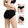 imageINNERSY Womens Underwear Cotton Hipster Panties Mid Rise Briefs Wide Waistband 6 PackBlack With Wide Band