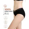 imageINNERSY Womens Underwear Cotton Hipster Panties Mid Rise Briefs Wide Waistband 6 PackBlack With Wide Band