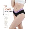 imageINNERSY Womens Underwear Cotton Hipster Panties Mid Rise Briefs Wide Waistband 6 PackColored Black