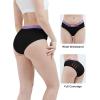 imageINNERSY Womens Underwear Cotton Hipster Panties Mid Rise Briefs Wide Waistband 6 PackColored Black