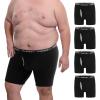 imageINNERSY Mens Plus Size Underwear Cotton Boxer Briefs Moisture Wicking Boxers 4 PackBlack