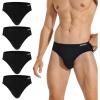 imageINNERSY Mens Underwear Briefs Bikini Cut Covered Waistband Underpants 4Pack4 Black