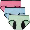 imageINNERSY Womens Hipster Period Underwear Postpartum Teens Menstrual Panties 3PackLight Flow Bright Spring
