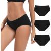imageINNERSY Womens Period Underwear Hipster Postpartum Leakproof Protective Menstrual Panties 3PackBlack