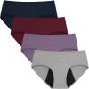 imageINNERSY Womens Period Underwear Hipster Postpartum Leakproof Protective Menstrual Panties 3PackDeep Charm