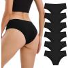 imageINNERSY Womens Underwear Cheeky Hipster Panties Breathable Cotton Panty 6PackBlack