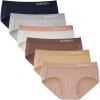 imageINNERSY Womens Underwear Cotton Hipster Panties Mid Rise Briefs Wide Waistband 6 PackLight Series With Wide Band