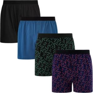imageINNERSY Mens Cotton Knit Boxer Shorts Loose Fit Soft Lounge Underwear 4PackAurora