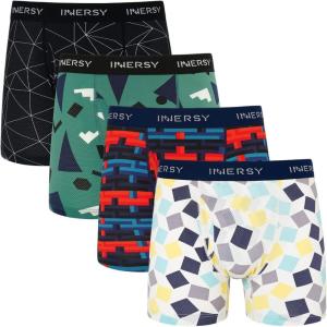 imageINNERSY Mens Mesh Boxer Briefs Cooling Breathable Sports Underwear WFly 4PackInterstellar