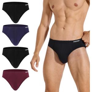 imageINNERSY Mens Underwear Briefs Bikini Cut Covered Waistband Underpants 4PackDeep Sea