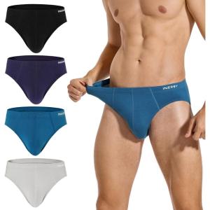 imageINNERSY Mens Underwear Briefs Bikini Cut Covered Waistband Underpants 4PackShallow Sea