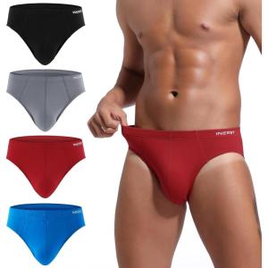 imageINNERSY Mens Underwear Briefs Bikini Cut Covered Waistband Underpants 4PackSunny Passion
