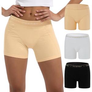 imageINNERSY Womens 4quot Inseam Boxers Briefs Cotton Boyshorts Underwear Ladies Panties 3PackBasic