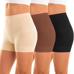 imageINNERSY Womens Boyshorts Shapewear Slip Shorts Tummy Control Shaping Underwear 3PackEarthtones