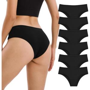 imageINNERSY Womens Underwear Cheeky Hipster Panties Breathable Cotton Panty 6PackBlack