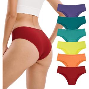 imageINNERSY Womens Underwear Cheeky Hipster Panties Breathable Cotton Panty 6PackRainbow