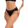 imageINNERSY Womens Cotton Bikini Underwear High Cut Lace Hipster Panties 4PackBlack