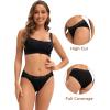 imageINNERSY Womens Cotton Bikini Underwear High Cut Lace Hipster Panties 4PackBlack