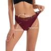 imageINNERSY Womens Cotton Lace Period Underwear Postpartum Hipster Panties Menstrual Bikini Briefs 3 Pack2 BlackRed