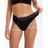 imageINNERSY Womens Cotton Lace Period Underwear Postpartum Hipster Panties Menstrual Bikini Briefs 3 PackBlack