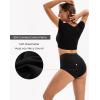 imageINNERSY Womens Cotton Underwear Super High Waisted Briefs Soft Full Coverage Panties 4 PackBlack