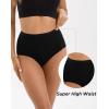imageINNERSY Womens Cotton Underwear Super High Waisted Briefs Soft Full Coverage Panties 4 PackBlack