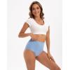 imageINNERSY Womens Cotton Underwear Super High Waisted Briefs Soft Full Coverage Panties 4 PackVibrant Brights