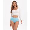 imageINNERSY Womens High Waisted Underwear Cotton Panties Regular ampamp Plus Size 5PackMacaroon